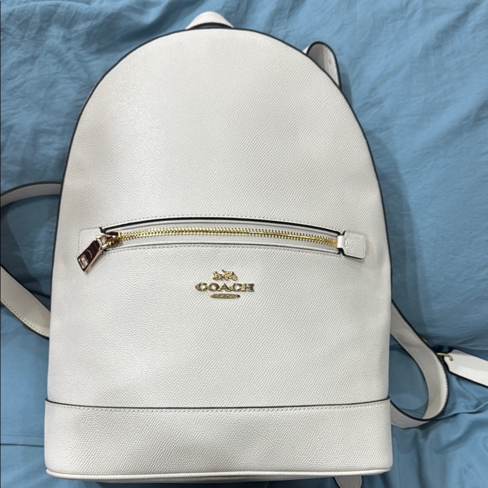 Coach White Backpack with Gold Accents 100% Authentic NWT